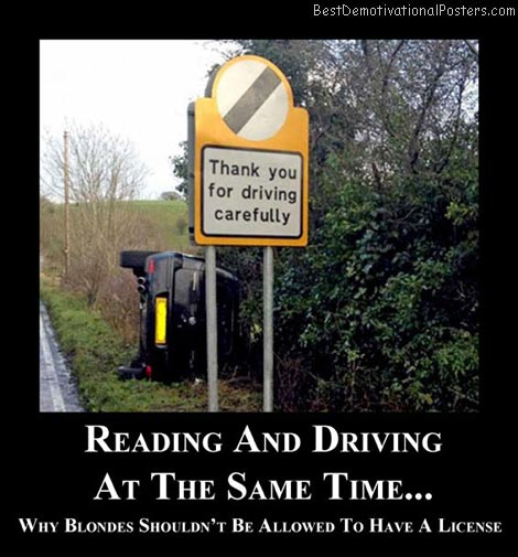 reading-and-driving-blonde-best-demotivational-posters