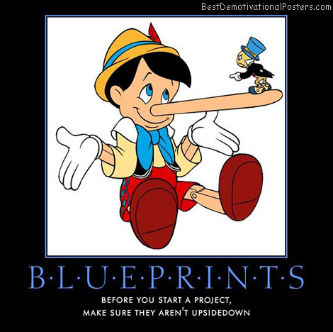 pinocchio blueprints funny poster