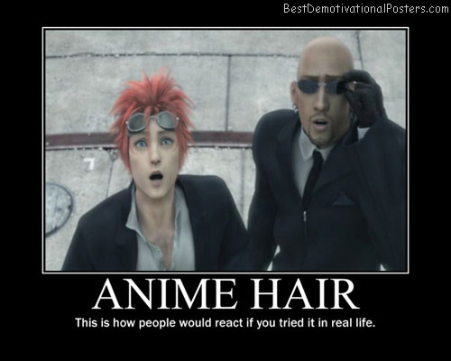 Anime Hair - Demotivational Poster