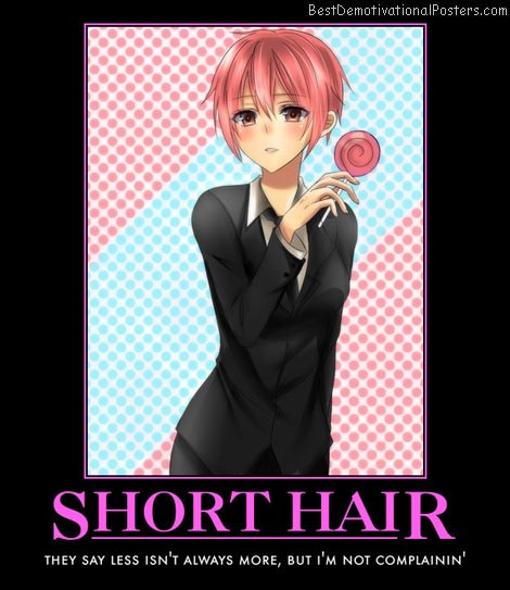 short hair anime poster