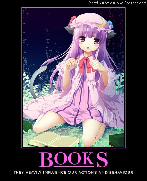 Books influence anime demotivational poster