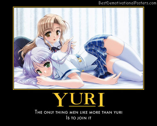 Yuri Free To Join anime demotivatipnal poster