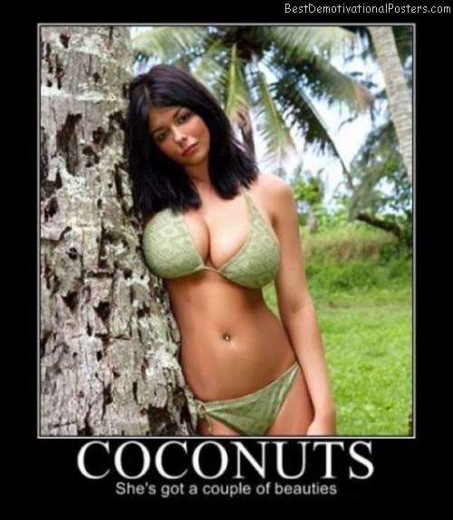  Girl Coconuts motivational Poster