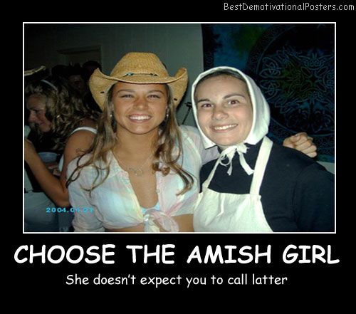 Choose The Amish Girl Best Demotivational Posters