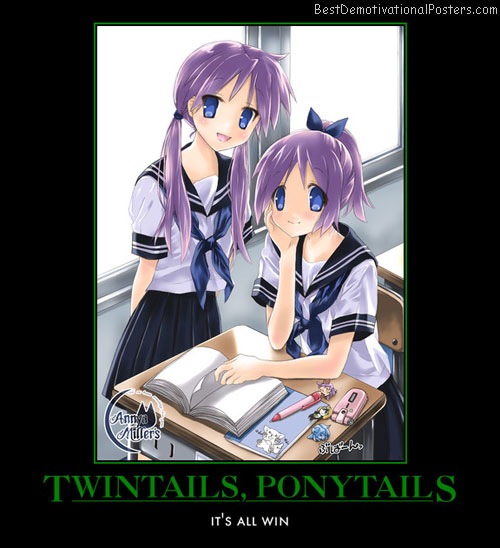 Twintails, Ponytails anime