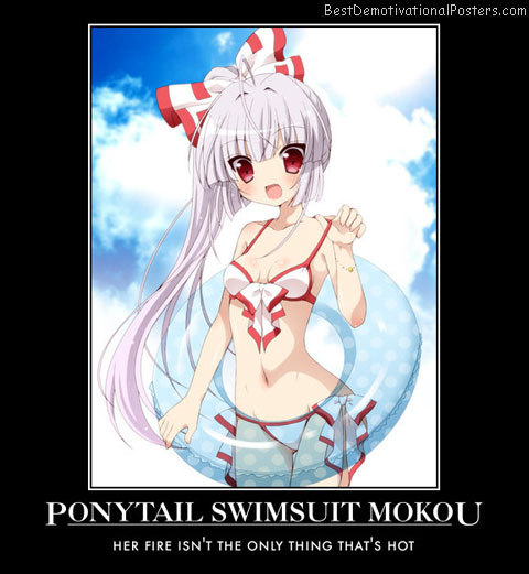 Ponytail Swimsuit Mokou anime