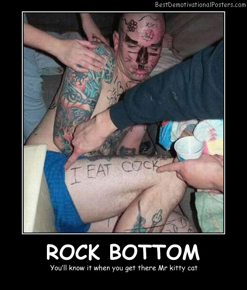 Rock Bottom Kitty Best Demotivational Posters